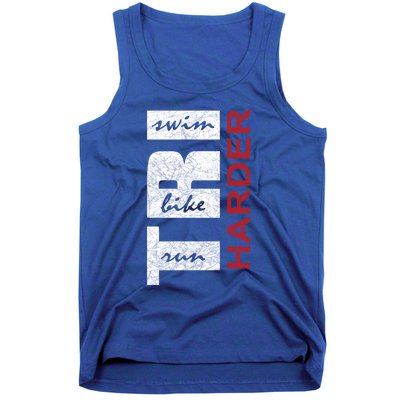 Triathletes Tri Harder Swim Bike Run Triathlon Inspired Funny Gift Tank Top