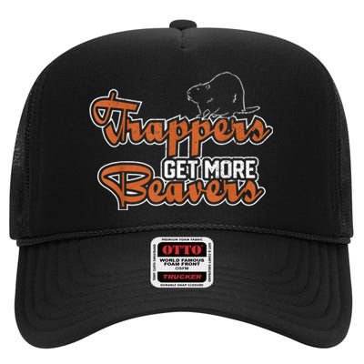 Trapper Trapping Hunting Trap Trappers Hunter High Crown Mesh Back Trucker Hat