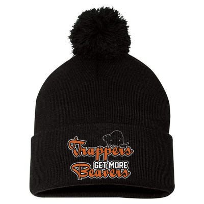 Trapper Trapping Hunting Trap Trappers Hunter Pom Pom 12in Knit Beanie