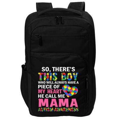 ThereS This He Calls Me Mama Autism Puzzle MotherS Day Gift Impact Tech Backpack