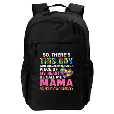 ThereS This He Calls Me Mama Autism Puzzle MotherS Day Gift Backpack