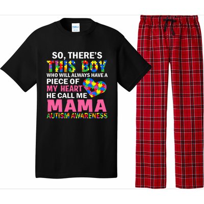 ThereS This He Calls Me Mama Autism Puzzle MotherS Day Gift Pajama Set