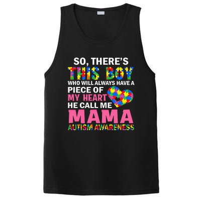 ThereS This He Calls Me Mama Autism Puzzle MotherS Day Gift PosiCharge Competitor Tank