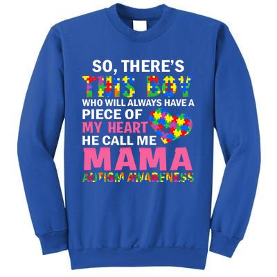 ThereS This He Calls Me Mama Autism Puzzle MotherS Day Gift Sweatshirt