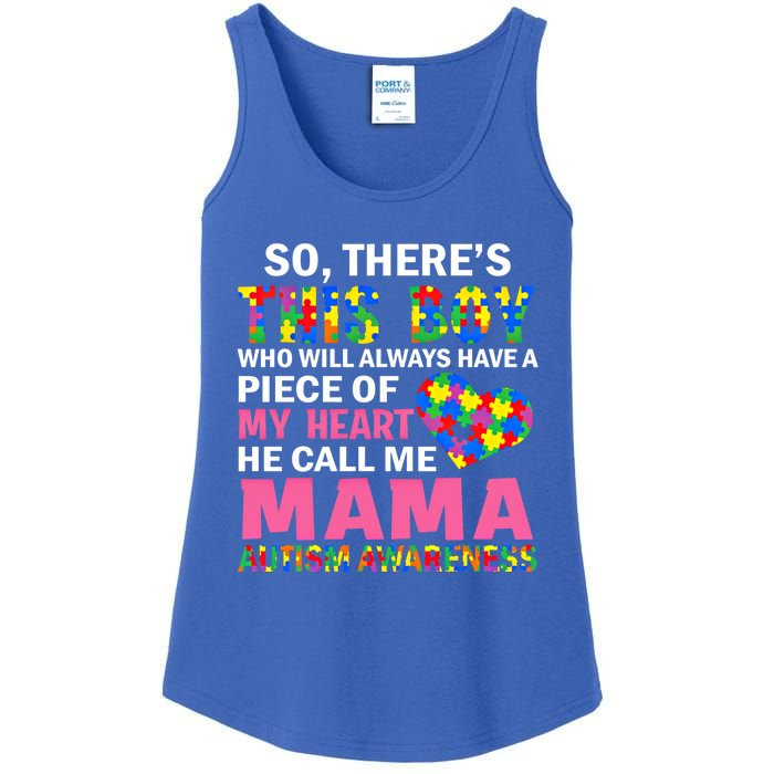 ThereS This He Calls Me Mama Autism Puzzle MotherS Day Gift Ladies Essential Tank