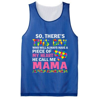 ThereS This He Calls Me Mama Autism Puzzle MotherS Day Gift Mesh Reversible Basketball Jersey Tank