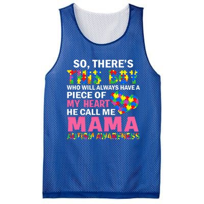 ThereS This He Calls Me Mama Autism Puzzle MotherS Day Gift Mesh Reversible Basketball Jersey Tank