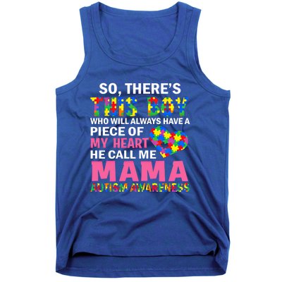 ThereS This He Calls Me Mama Autism Puzzle MotherS Day Gift Tank Top