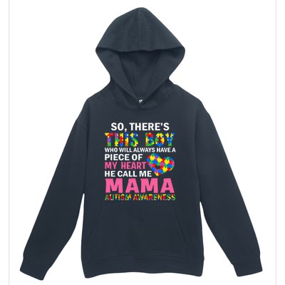 ThereS This He Calls Me Mama Autism Puzzle MotherS Day Gift Urban Pullover Hoodie