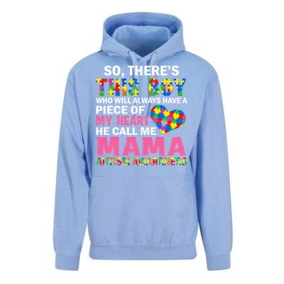 ThereS This He Calls Me Mama Autism Puzzle MotherS Day Gift Unisex Surf Hoodie