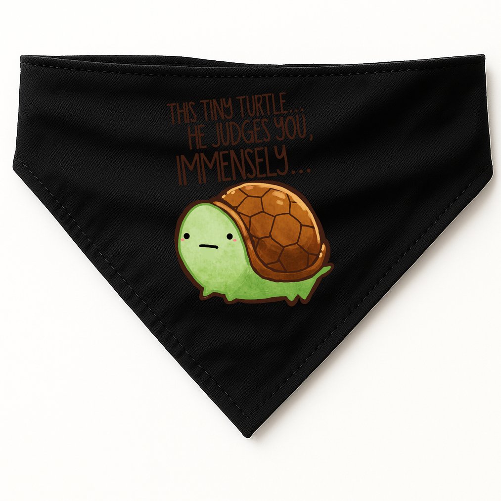 This Turtle.. He Judges You. USA-Made Doggie Bandana