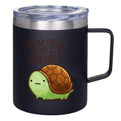 This Turtle.. He Judges You. 12oz Stainless Steel Coffee Mug