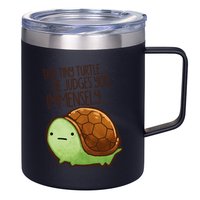 This Turtle.. He Judges You. 12oz Stainless Steel Coffee Mug