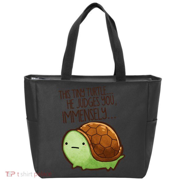 This Turtle.. He Judges You. Zip Tote Bag