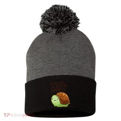 This Turtle.. He Judges You. Pom Pom 12in Knit Beanie
