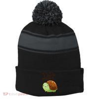 This Turtle.. He Judges You. Stripe Pom Pom Beanie