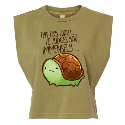 This Turtle.. He Judges You. Garment-Dyed Women's Muscle Tee
