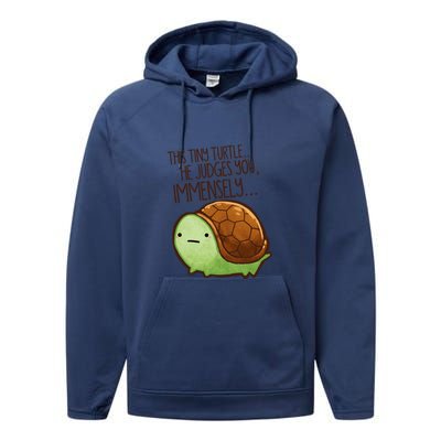 This Turtle.. He Judges You. Performance Fleece Hoodie