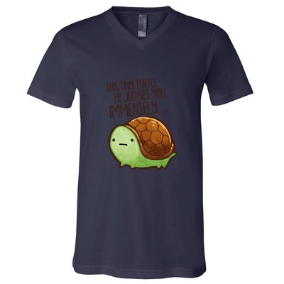 This Turtle.. He Judges You. V-Neck T-Shirt