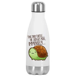 This Turtle.. He Judges You. Stainless Steel Insulated Water Bottle