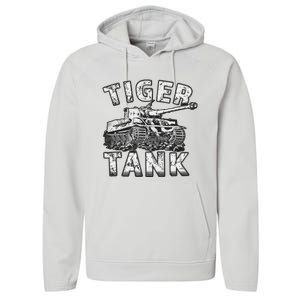 Tiger Tank Historical World War 2 Ww2 German Panzer History Performance Fleece Hoodie