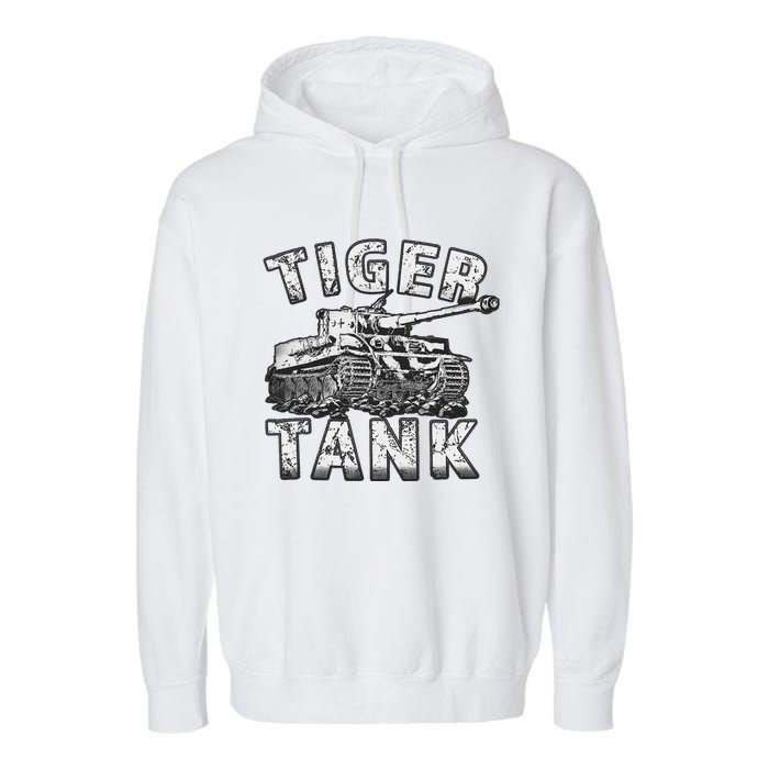 Tiger Tank Historical World War 2 Ww2 German Panzer History Garment-Dyed Fleece Hoodie