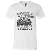 Tiger Tank Historical World War 2 Ww2 German Panzer History V-Neck T-Shirt