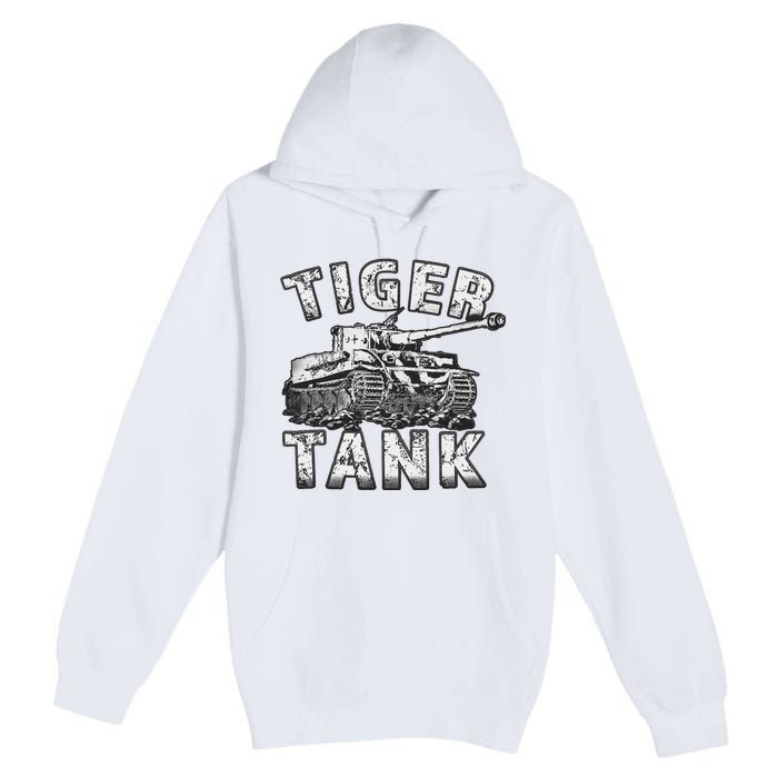 Tiger Tank Historical World War 2 Ww2 German Panzer History Premium Pullover Hoodie