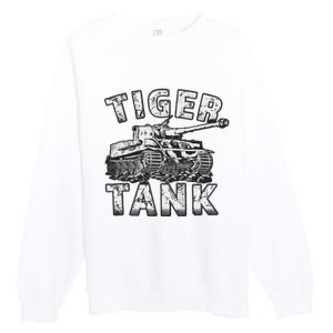 Tiger Tank Historical World War 2 Ww2 German Panzer History Premium Crewneck Sweatshirt