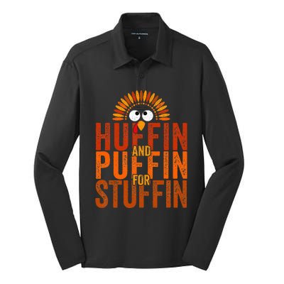 Turkey Trot Huffin And Puffin For Stuffin Silk Touch Performance Long Sleeve Polo