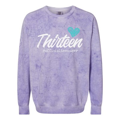 Thirteen Teenager Heart Cute 13th Birthday Colorblast Crewneck Sweatshirt