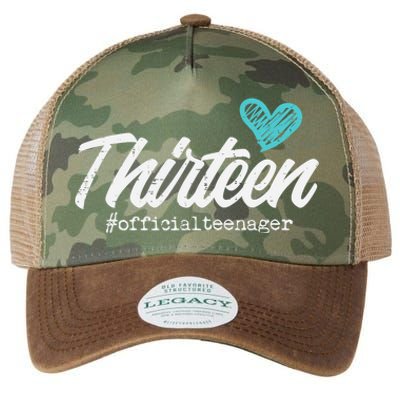 Thirteen Teenager Heart Cute 13th Birthday Legacy Tie Dye Trucker Hat