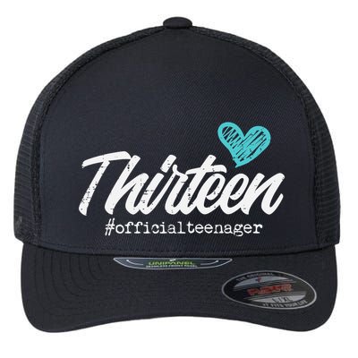 Thirteen Teenager Heart Cute 13th Birthday Flexfit Unipanel Trucker Cap