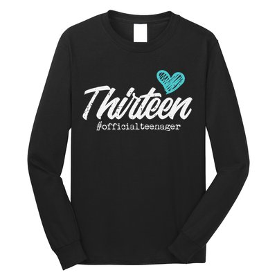 Thirteen Teenager Heart Cute 13th Birthday Long Sleeve Shirt