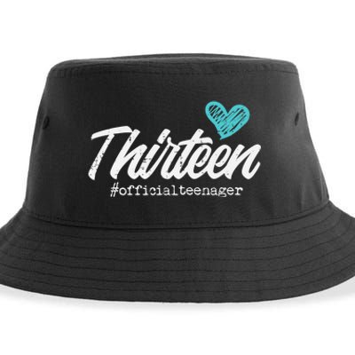 Thirteen Teenager Heart Cute 13th Birthday Sustainable Bucket Hat