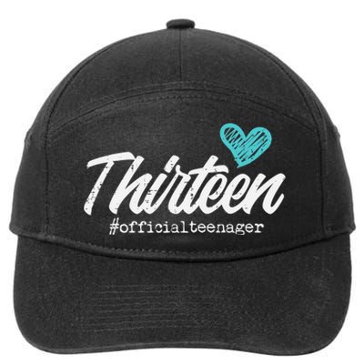 Thirteen Teenager Heart Cute 13th Birthday 7-Panel Snapback Hat