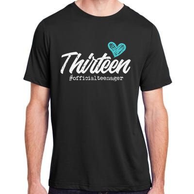 Thirteen Teenager Heart Cute 13th Birthday Adult ChromaSoft Performance T-Shirt