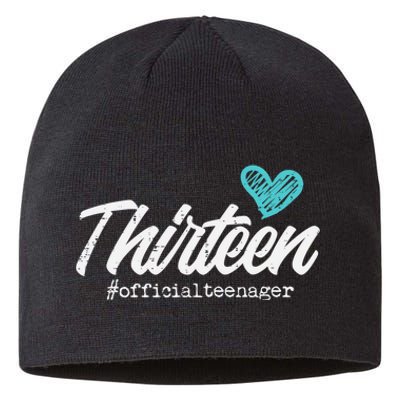 Thirteen Teenager Heart Cute 13th Birthday Sustainable Beanie