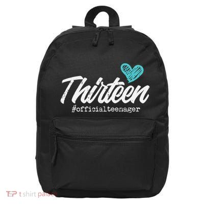 Thirteen Teenager Heart Cute 13th Birthday 16 in Basic Backpack