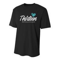 Thirteen Teenager Heart Cute 13th Birthday Youth Performance Sprint T-Shirt