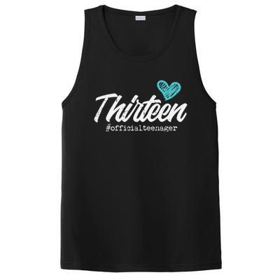 Thirteen Teenager Heart Cute 13th Birthday PosiCharge Competitor Tank