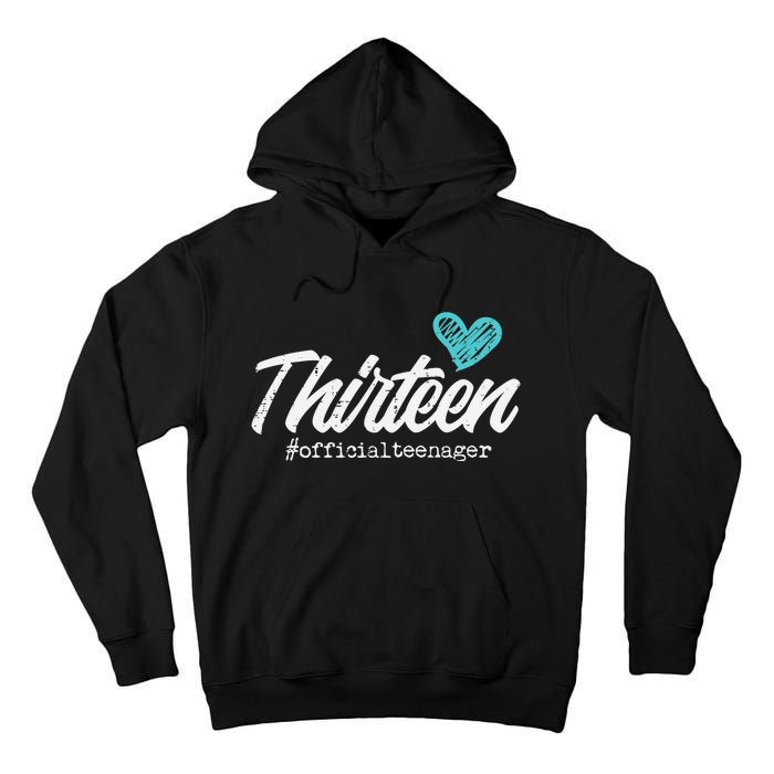 Thirteen Teenager Heart Cute 13th Birthday Tall Hoodie