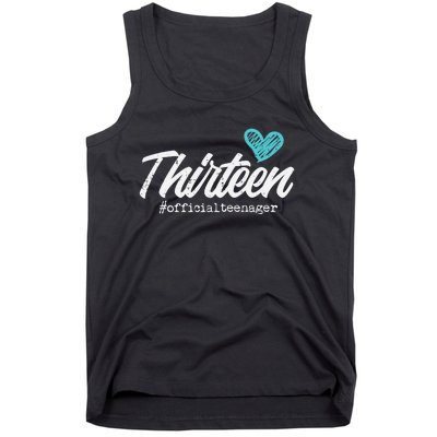 Thirteen Teenager Heart Cute 13th Birthday Tank Top