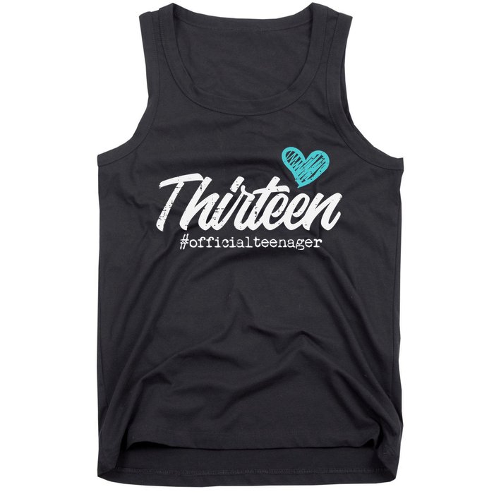 Thirteen Teenager Heart Cute 13th Birthday Tank Top