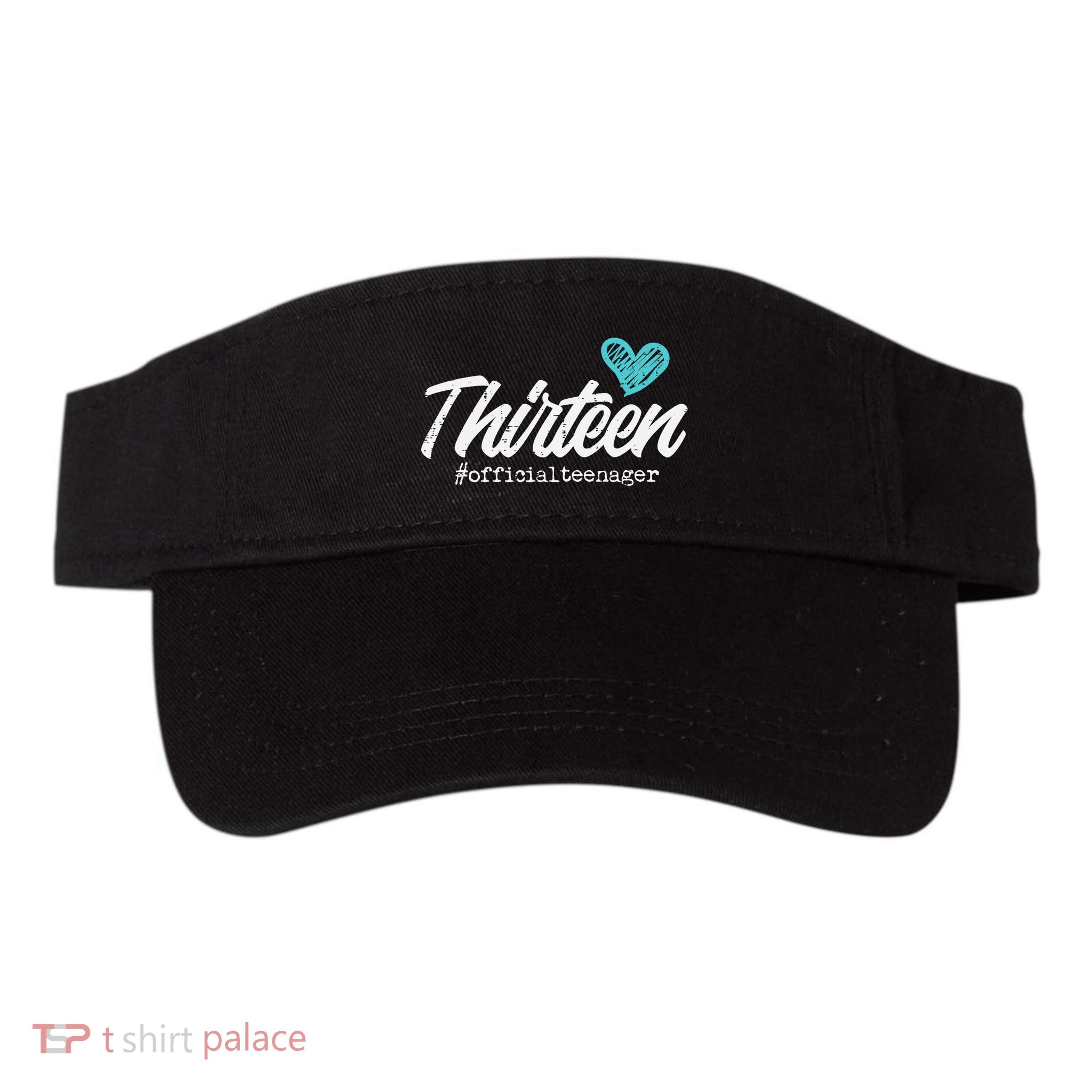 Thirteen Teenager Heart Cute 13th Birthday Visor