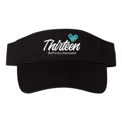 Thirteen Teenager Heart Cute 13th Birthday Valucap Bio-Washed Visor