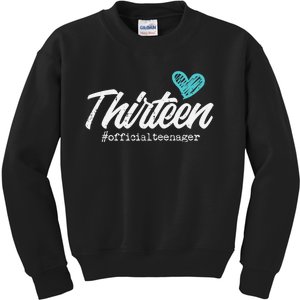 Thirteen Teenager Heart Cute 13th Birthday Kids Sweatshirt