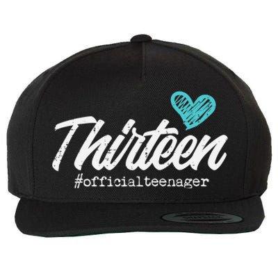 Thirteen Teenager Heart Cute 13th Birthday Wool Snapback Cap