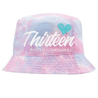 Thirteen Teenager Heart Cute 13th Birthday Tie-Dyed Bucket Hat