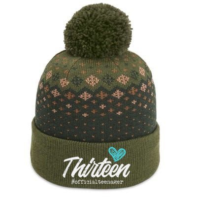 Thirteen Teenager Heart Cute 13th Birthday The Baniff Cuffed Pom Beanie